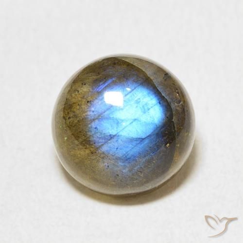 3.53ct 天然 彩色 拉长石, 圆形的, 半透明