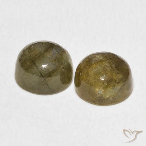 3.84克拉天然拉长石，圆形的，半透明