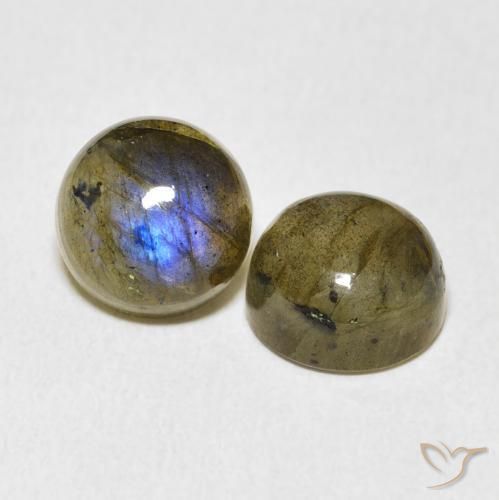 7.00克拉天然拉长石，圆形的，半透明