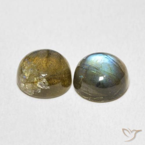 4.95克拉天然拉长石，圆形的，半透明
