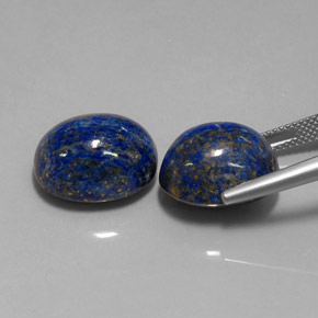天然青金石，椭圆形切割，15×11.8毫米，不透明