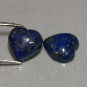 天然青金石，心形，12.4×12.2毫米，不透明