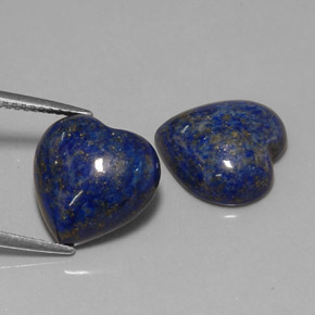 天然青金石，心形，12.3×12.6毫米，不透明