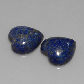 天然青金石，心形，12.3×12.6毫米，不透明