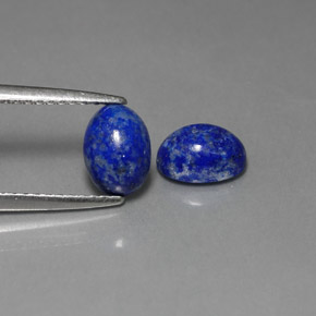 天然青金石，椭圆形切割，7.1×5.2毫米，不透明