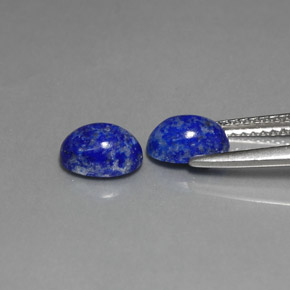 天然青金石，椭圆形切割，7.1×5.2毫米，不透明