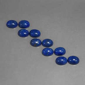 天然青金石，椭圆形切割，8.1×6.1毫米，不透明