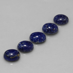 天然青金石，椭圆形切割，8.2×6.2毫米，不透明