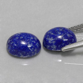 天然青金石，椭圆形切割，8×6.2毫米，不透明