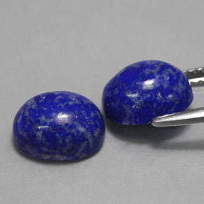天然青金石，椭圆形切割，8.9×7.1毫米，不透明
