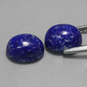 天然青金石，椭圆形切割，8.1×6.1毫米，不透明