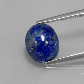 3.38克拉天然青金石，椭圆形切割，10.4×8.5毫米，不透明