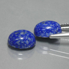 天然青金石，椭圆形切割，9.1×7.2毫米，不透明