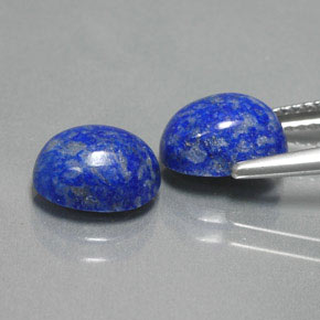 天然青金石，椭圆形切割，9.1×7毫米，不透明