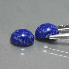 天然青金石，椭圆形切割，8×6.1毫米，不透明