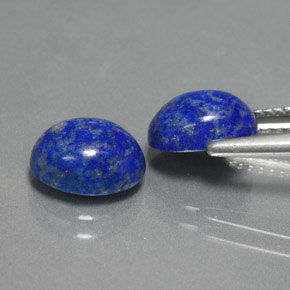 天然青金石，椭圆形切割，8.7×6.9毫米，不透明
