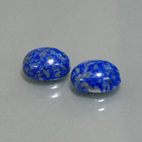 天然青金石，椭圆形切割，7.9×6.3毫米，不透明