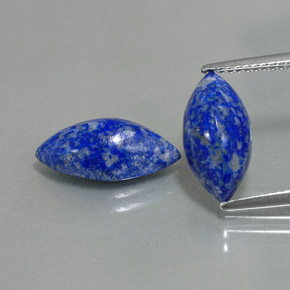 天然青金石，马眼形，15.1×7.6毫米，不透明