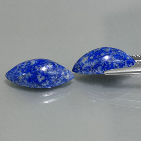 天然青金石，马眼形，15.1×7.6毫米，不透明