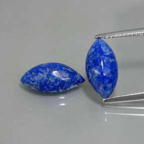 天然青金石，马眼形，13.6×7.1毫米，不透明