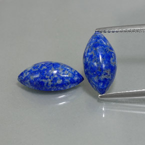 天然青金石，马眼形，13.9×7.1毫米，不透明