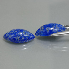 天然青金石，马眼形，13.9×7.1毫米，不透明
