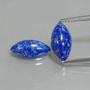 天然青金石，马眼形，11.9×6毫米，不透明