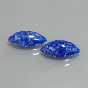 天然青金石，马眼形，11.9×6毫米，不透明