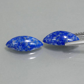 天然青金石，马眼形，11.9×6毫米，不透明