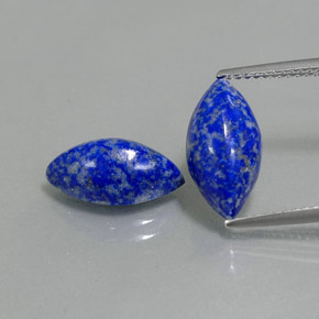 天然青金石，马眼形，14.1×7.2毫米，不透明