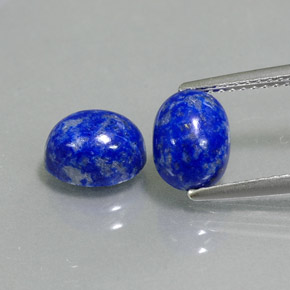 天然青金石，椭圆形切割，8.1×6.1毫米，不透明