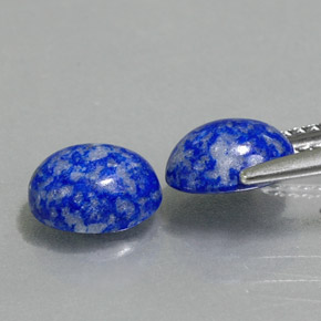 天然青金石，椭圆形切割，8×6.1毫米，不透明