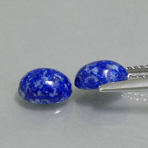 天然青金石，椭圆形切割，7.1×5.2毫米，不透明