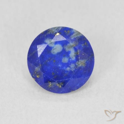 0.80ct 天然 亮蓝色 青金石, 圆形的, 不透明