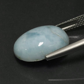 9.28克拉天然绿色拉利玛石，椭圆形切割，15.8×11.8毫米，不透明
