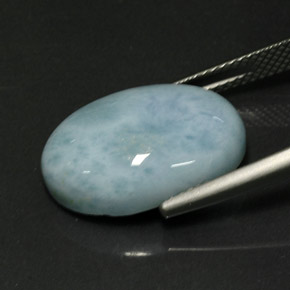 12.27克拉天然绿色拉利玛石，椭圆形切割，18.2×13毫米，不透明