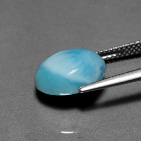 4.98克拉天然拉里马尔，椭圆形切割，不透明