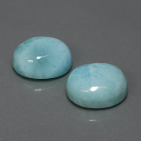 天然拉利玛石，椭圆形切割，12.2×10.1毫米，不透明