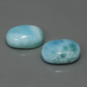 天然拉利玛石，椭圆形切割，14.1×10.2毫米，不透明