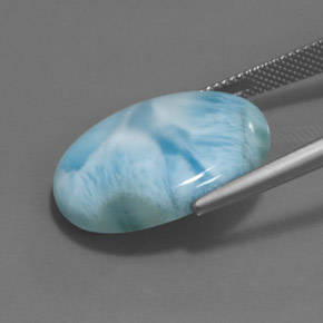 17.15克拉天然拉里马尔，椭圆形切割，不透明