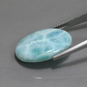 15.50克拉天然拉利玛石，椭圆形切割，22×16.3毫米，不透明