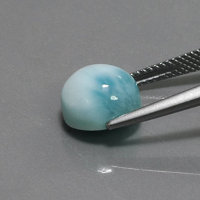 5.15克拉天然拉里马尔，圆形切割，不透明