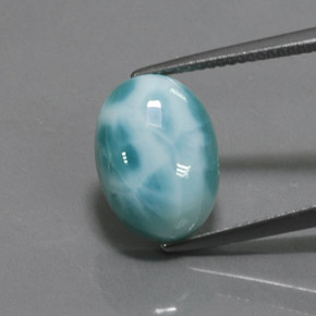 6.91克拉天然拉利玛石，椭圆形切割，14.1×10.1毫米，不透明