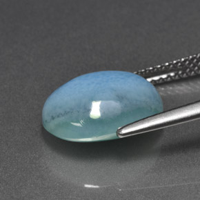 5.04克拉天然拉利玛石，椭圆形切割，12.1×9.8毫米，不透明