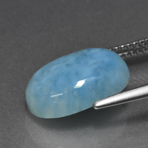 6.88克拉天然拉利玛石，椭圆形切割，14.2×10.1毫米，不透明