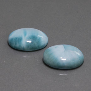 天然拉利玛石，椭圆形切割，14.2×10.2毫米，不透明