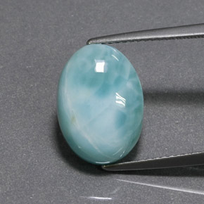 6.80克拉天然绿色拉利玛石，椭圆形切割，14.1×10.1毫米，不透明