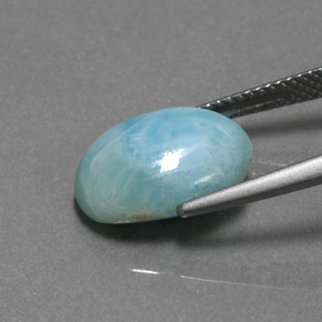 5.86克拉天然拉利玛石，椭圆形切割，13.8×9.9毫米，不透明