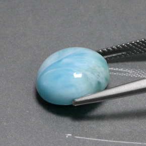 7.17克拉天然拉里马尔，圆形切割，不透明