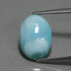 5.41克拉天然拉利玛石，椭圆形切割，13.9×10.1毫米，不透明